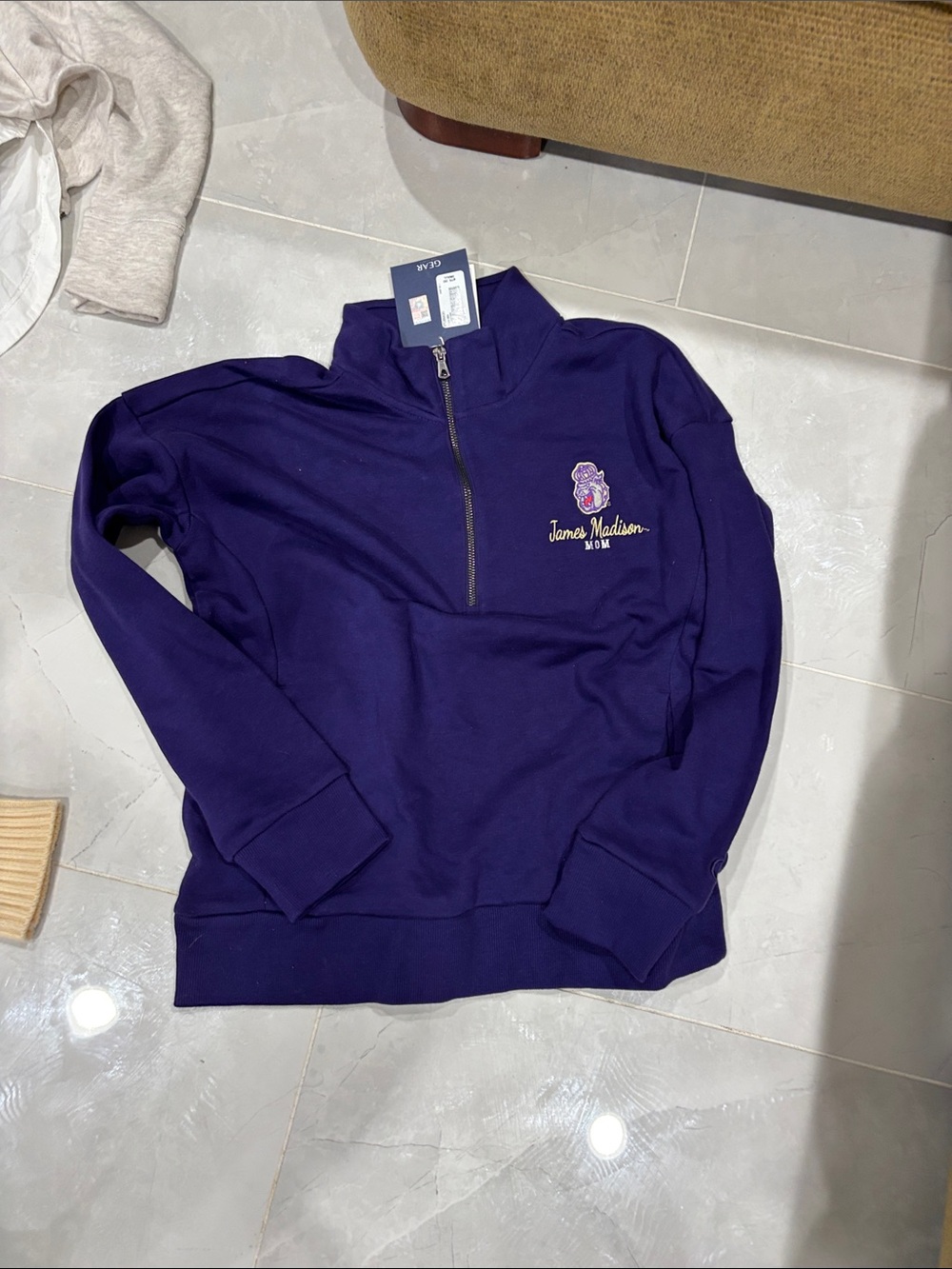 Gear For Sports Dark Purple Quarter-Zip Pullover with Embroidered Logo